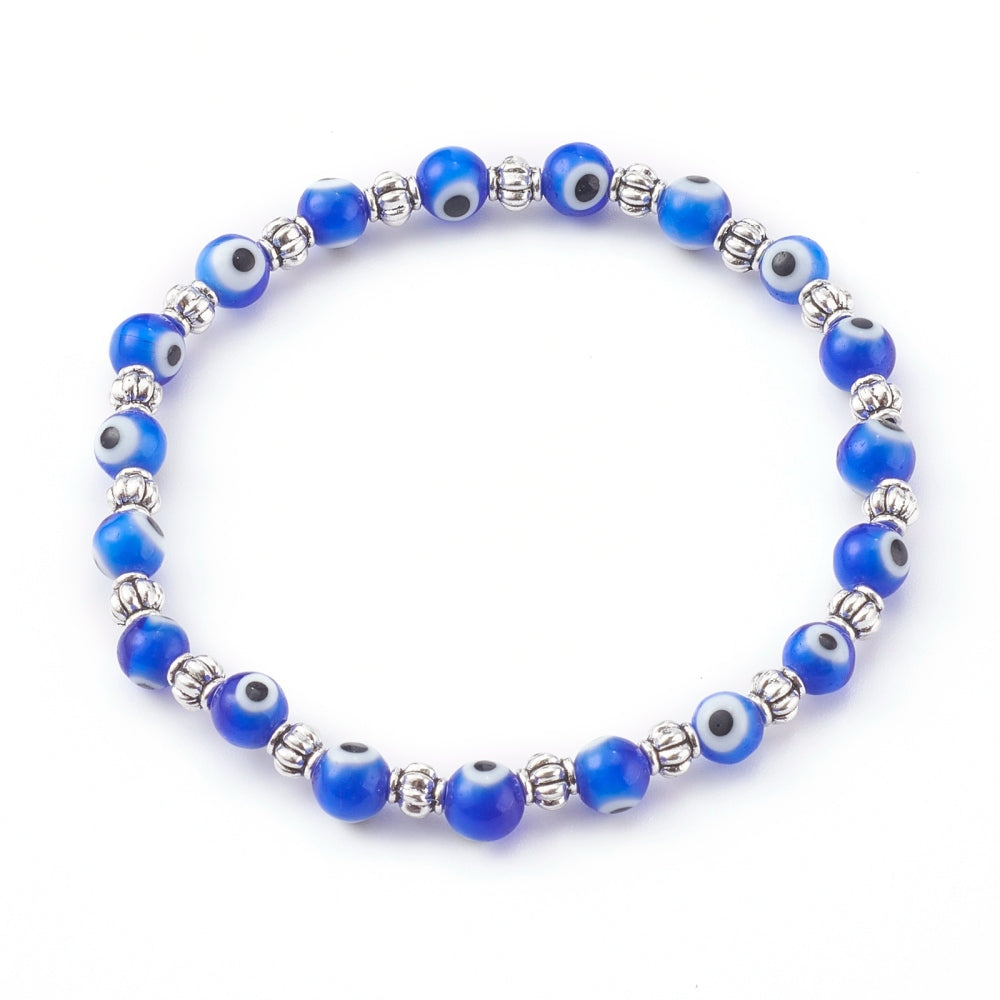 Dainty Evil Eye Bracelet (blue)