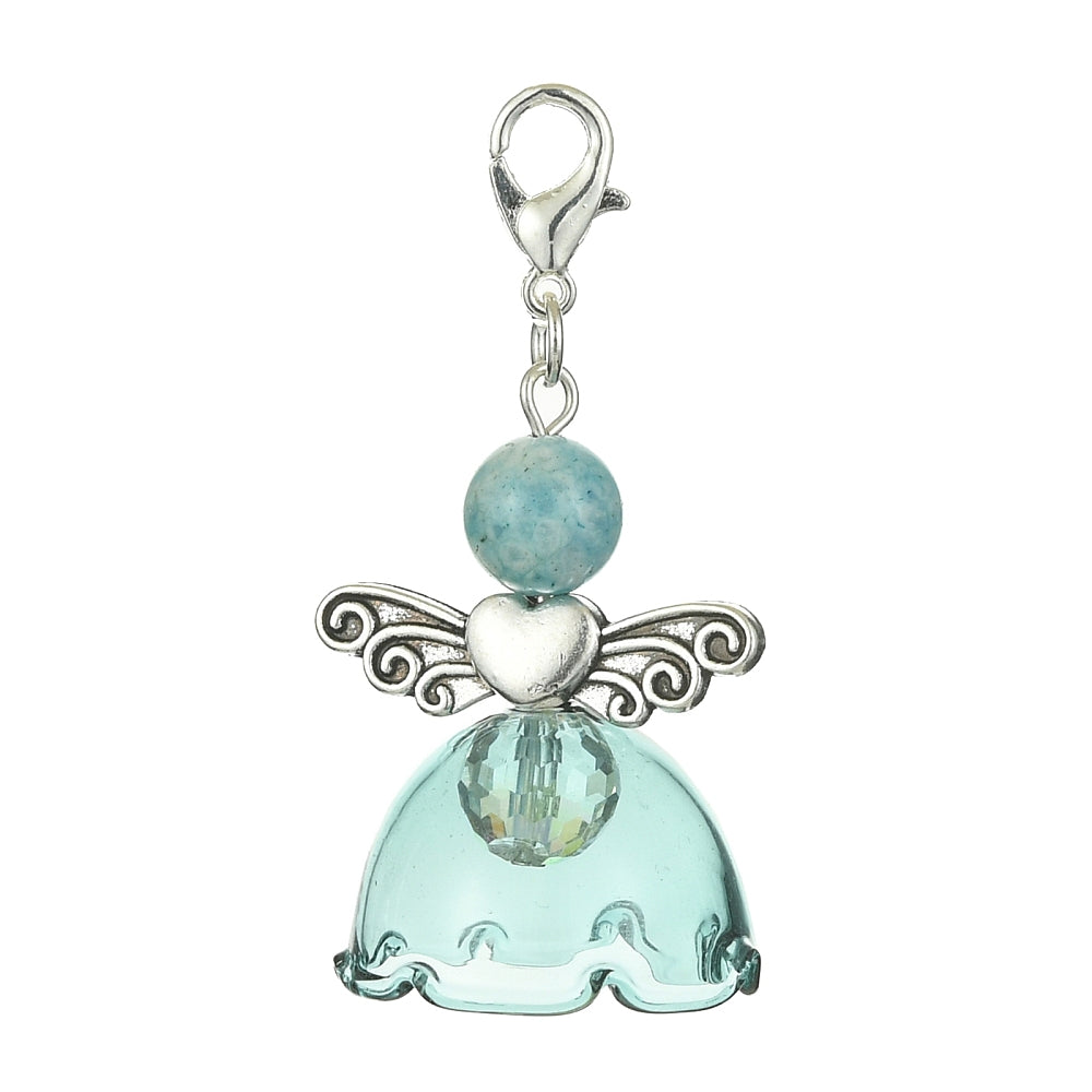 Hemimorphite & Glass Pendant Charm