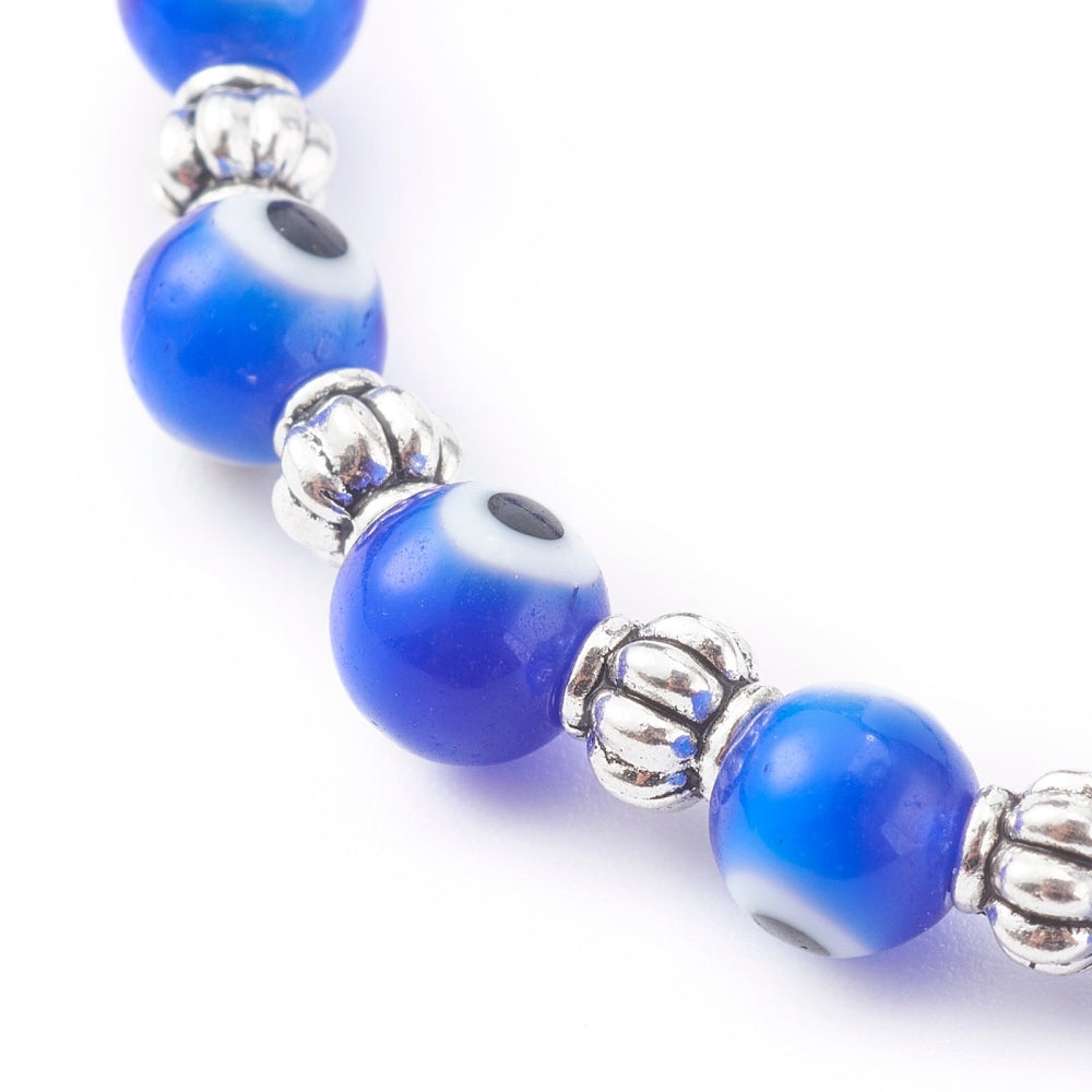 Dainty Evil Eye Bracelet (blue)