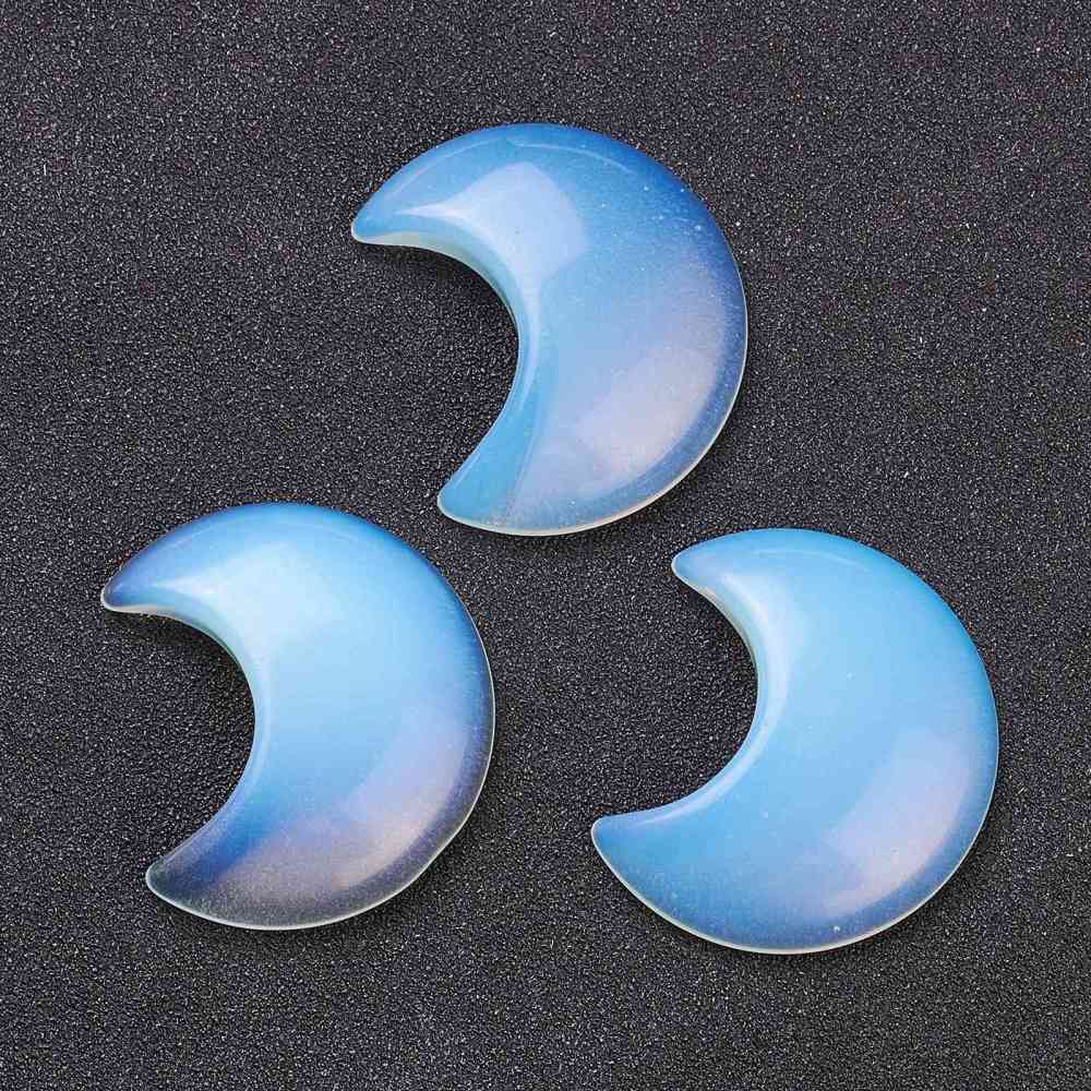 Opalite Crescent Moon Palm Stone