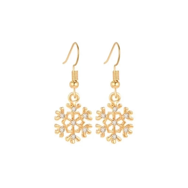 Frosted Gold – Snowflake Earrings