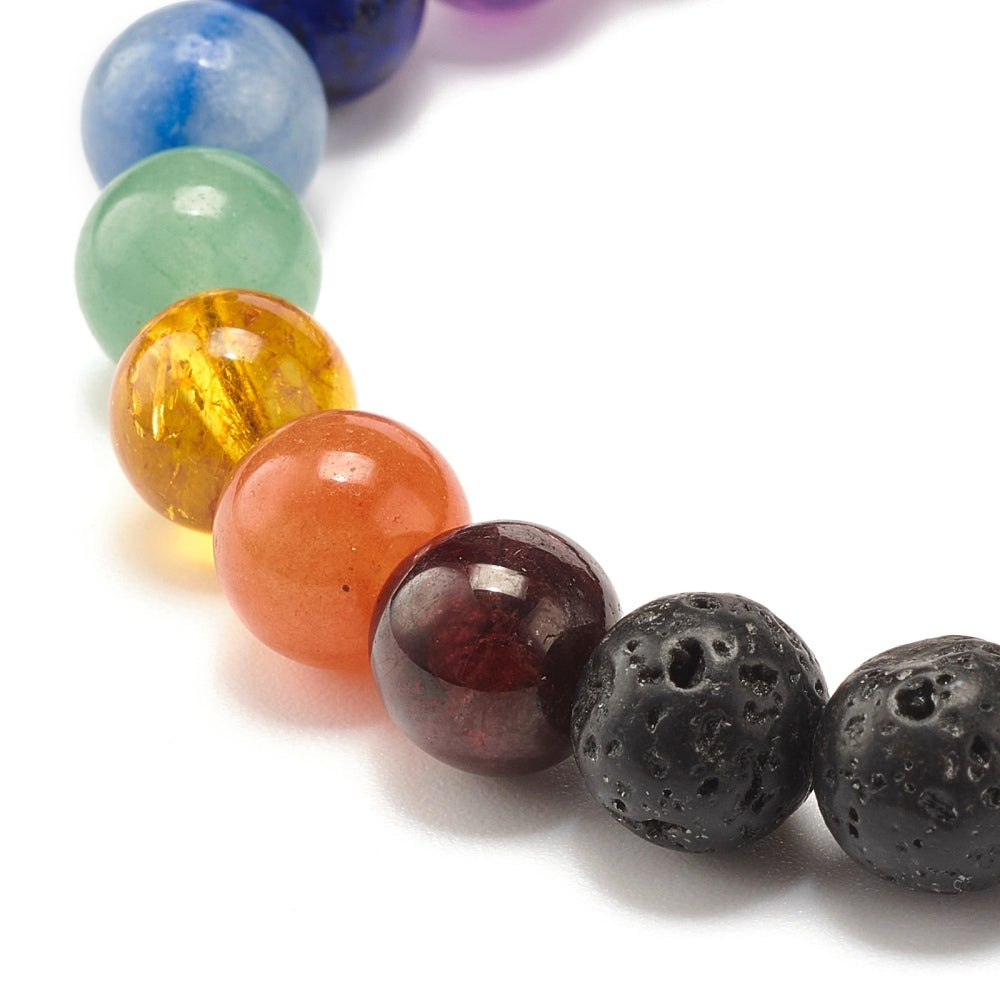 Chakra Dragon & Lava Rock Bracelet