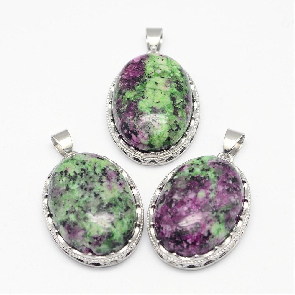 Ruby In Zoisite Oval Necklace