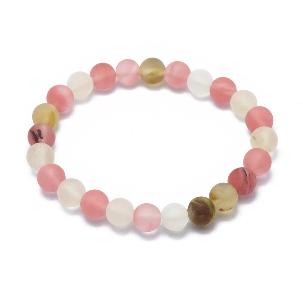 Frosted Tigerskin Glass Bracelet