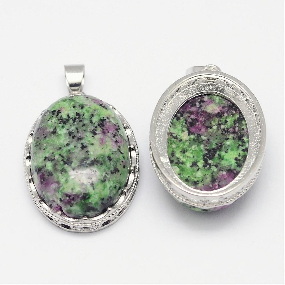 Ruby In Zoisite Oval Necklace