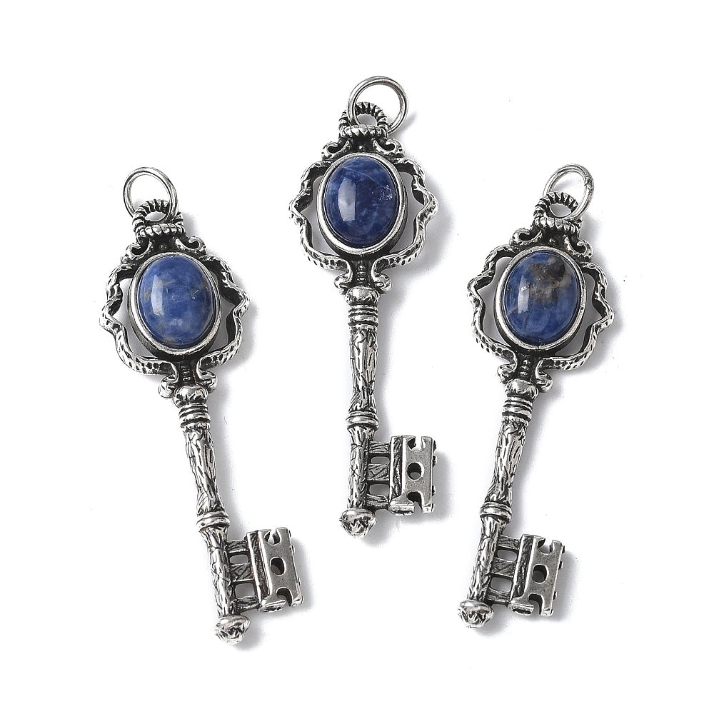 Sodalite Skeleton Key Necklace