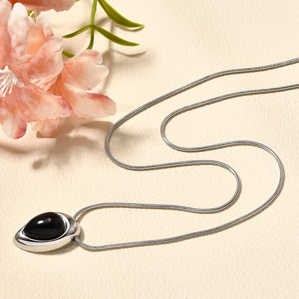 Black Onyx Teardrop Necklace