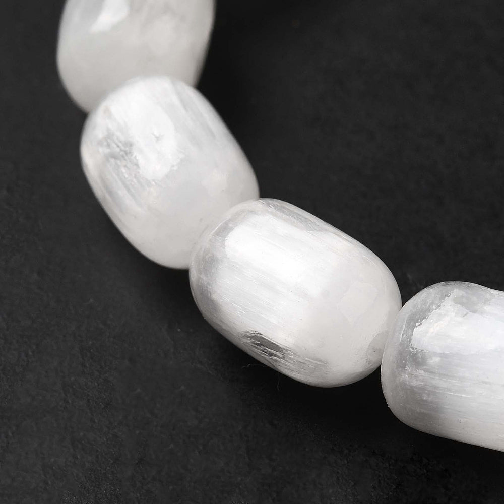 Selenite Column beaded bracelet
