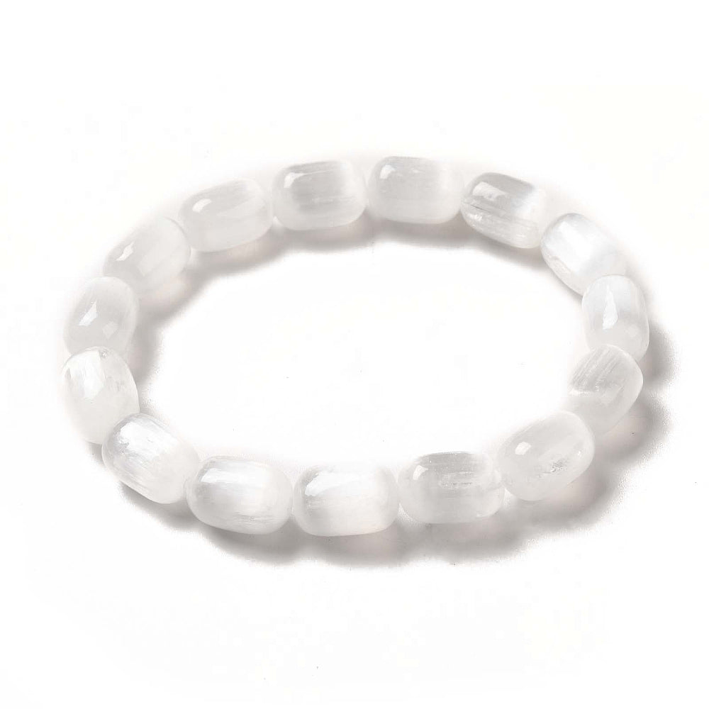 Selenite Column beaded bracelet