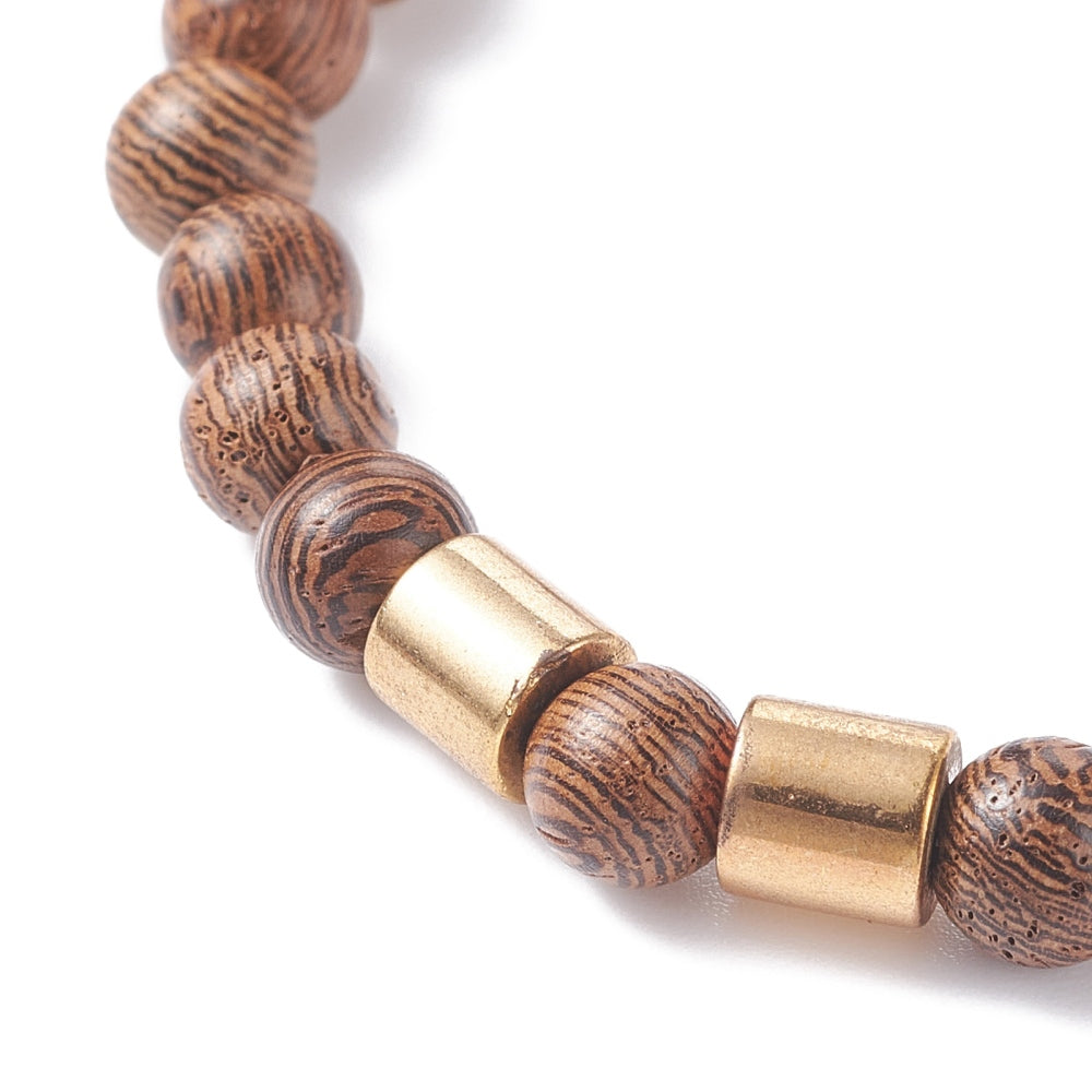 Hematite & Wood Bracelet