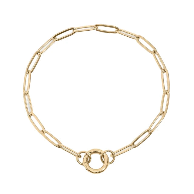 Paperclip Charm Keeper Bracelet – 18K Gold PVD