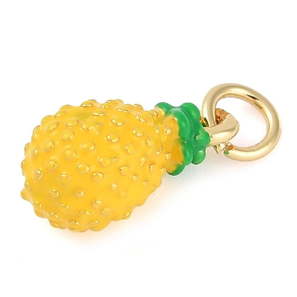 Pineapple Charm – 18K Gold Plated Enamel