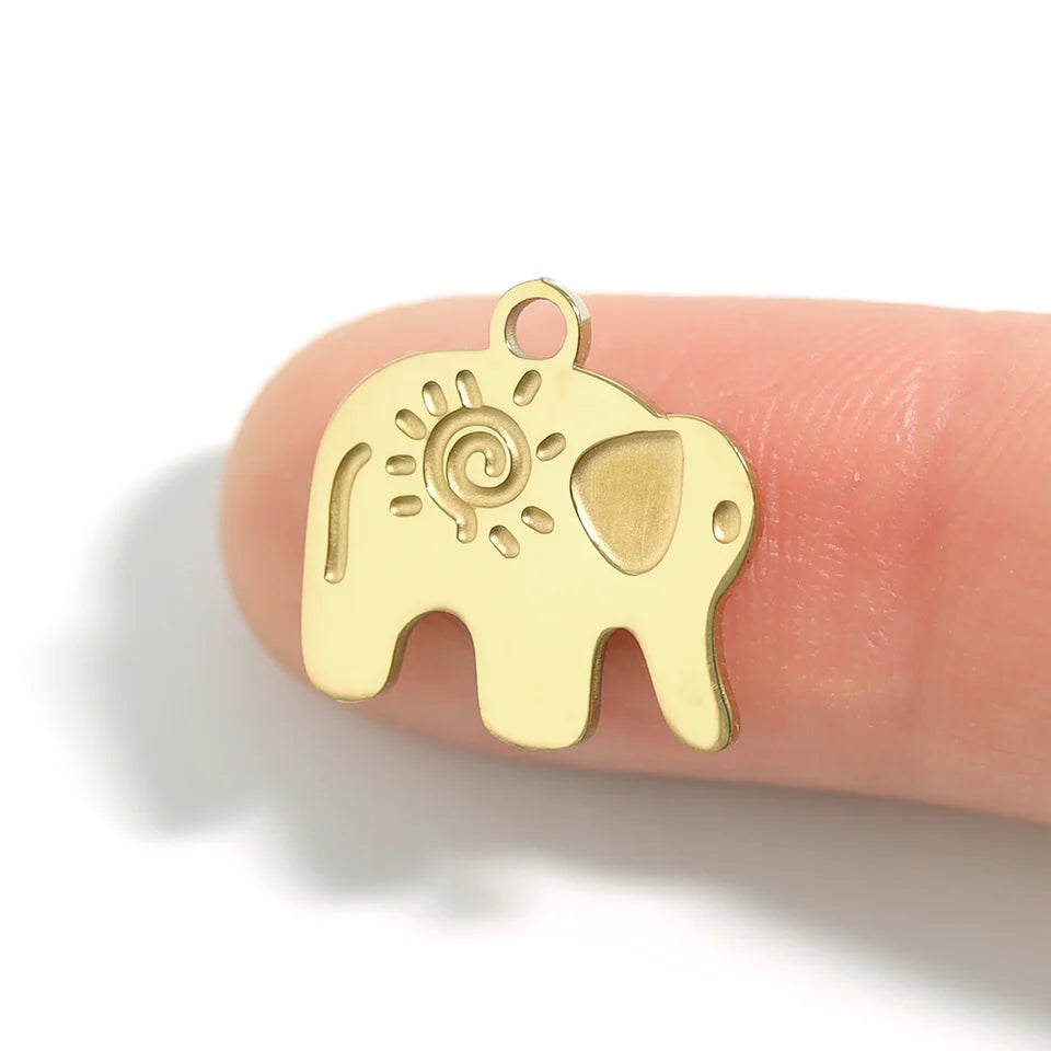 18k Gold PVD Elephant Charm