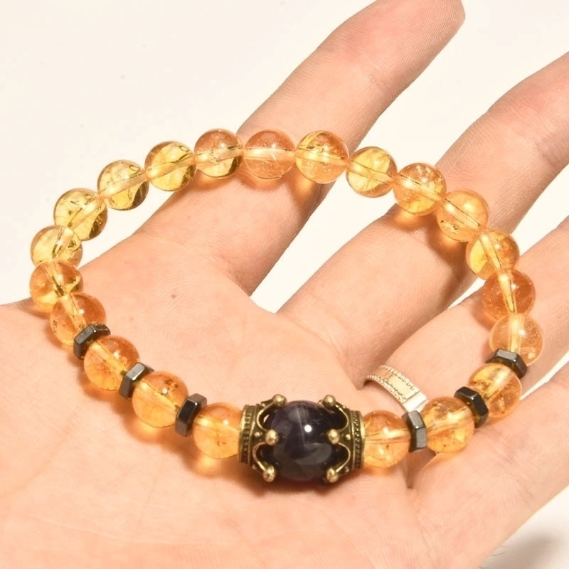 Citrine & Amethyst Crown Bracelet