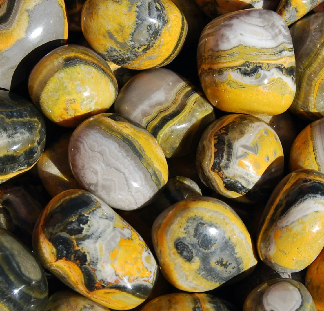 Bumble Bee Jasper tumbled stone