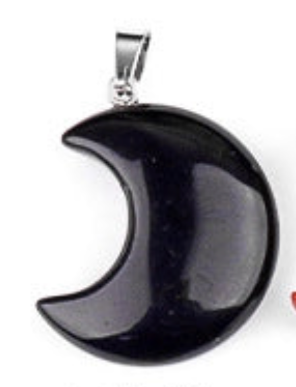 Black Onyx Crescent Moon Necklace