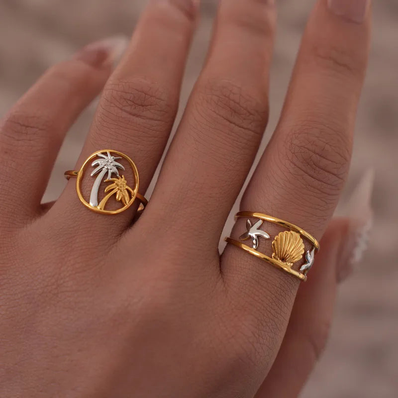 Island Vibes Open Ring – 18K Gold Plated