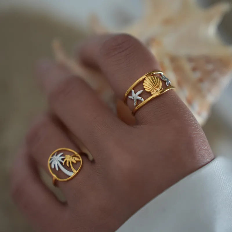 Island Vibes Open Ring – 18K Gold Plated