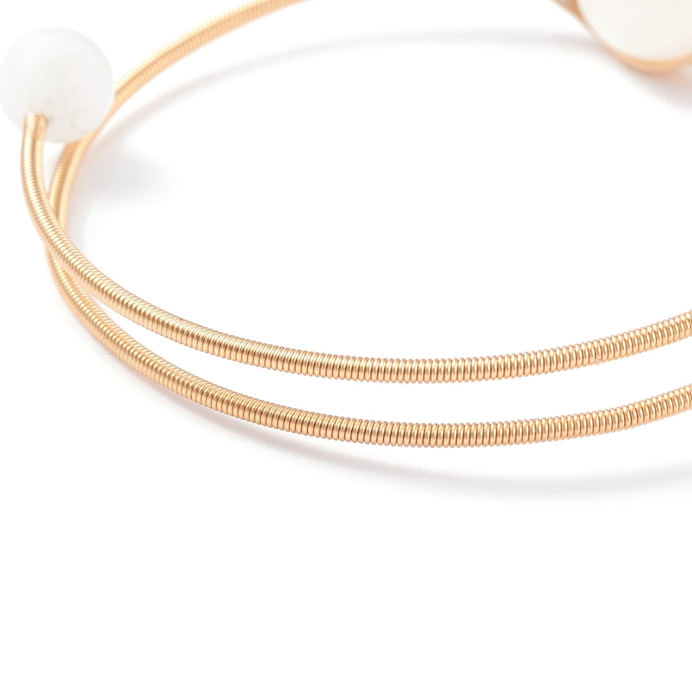 Selenite Adjustable Beaded Bangle