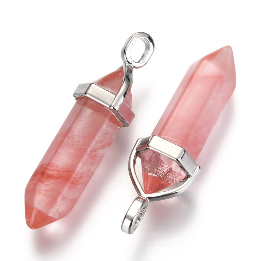Cherry Quartz Pointed Necklace