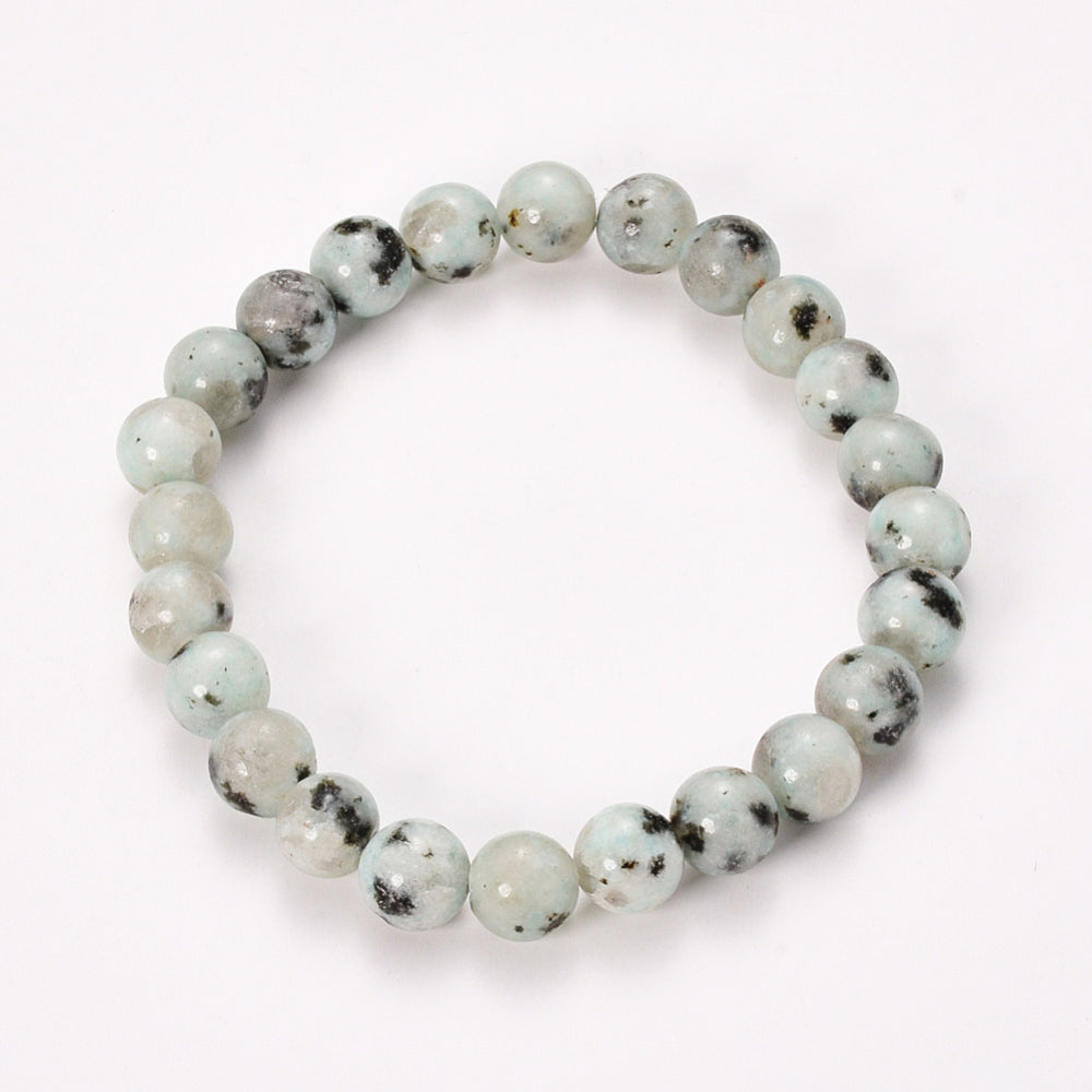 Kiwi/Sesame Jasper Beaded Bracelet