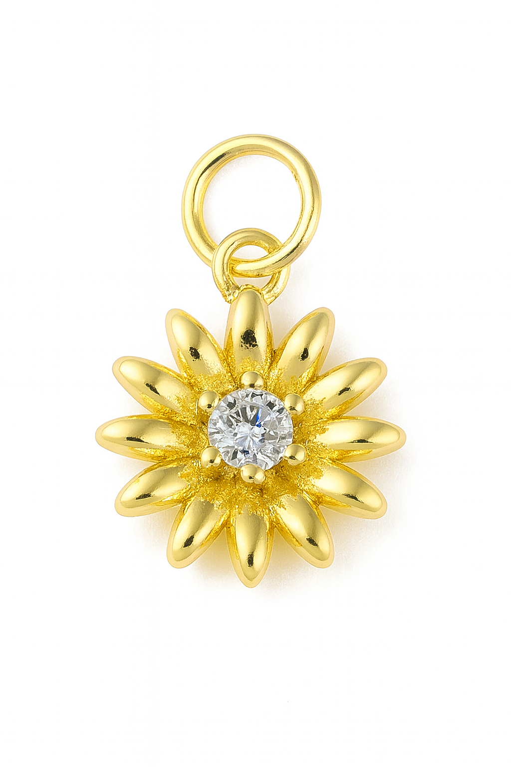 Glass Flower Charm – 18K Gold Plated