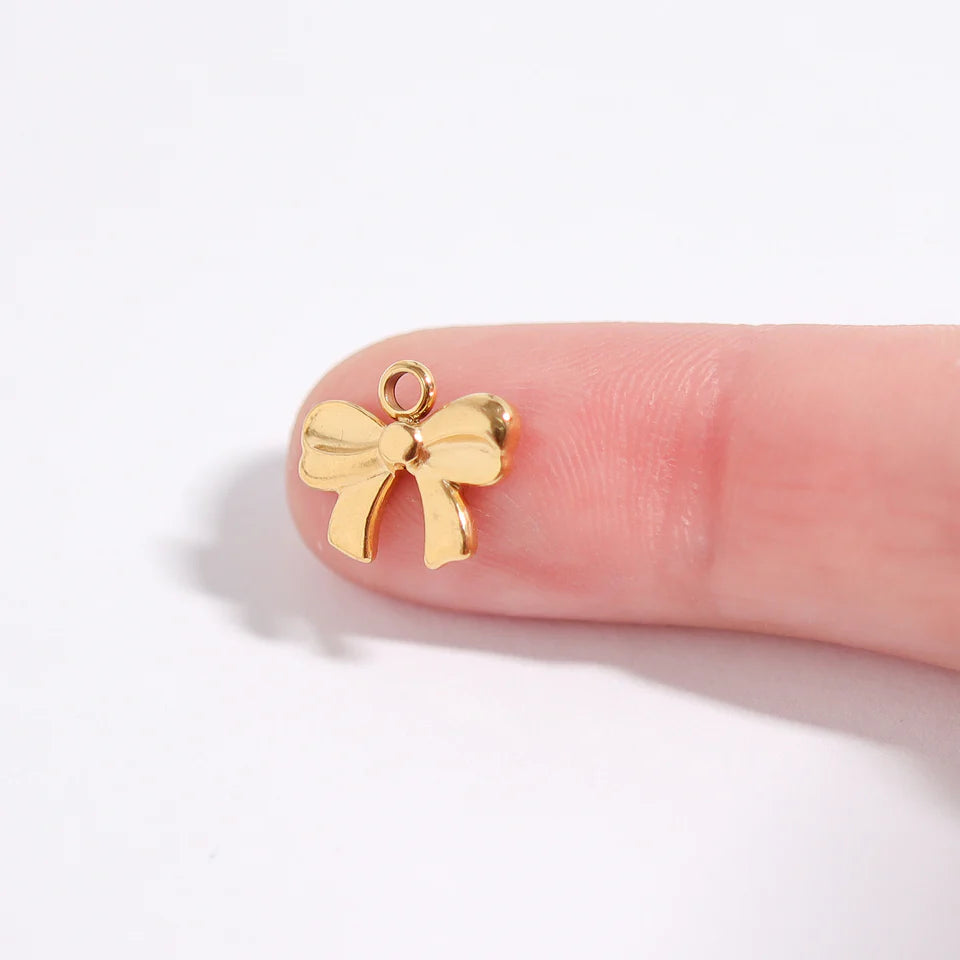 18k Gold PVD Ribbon Bow Charm