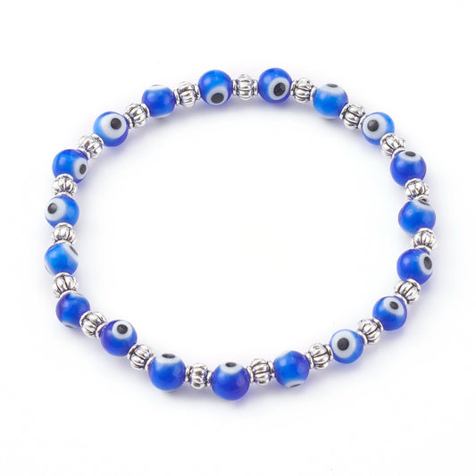 Dainty Evil Eye Bracelet (blue)