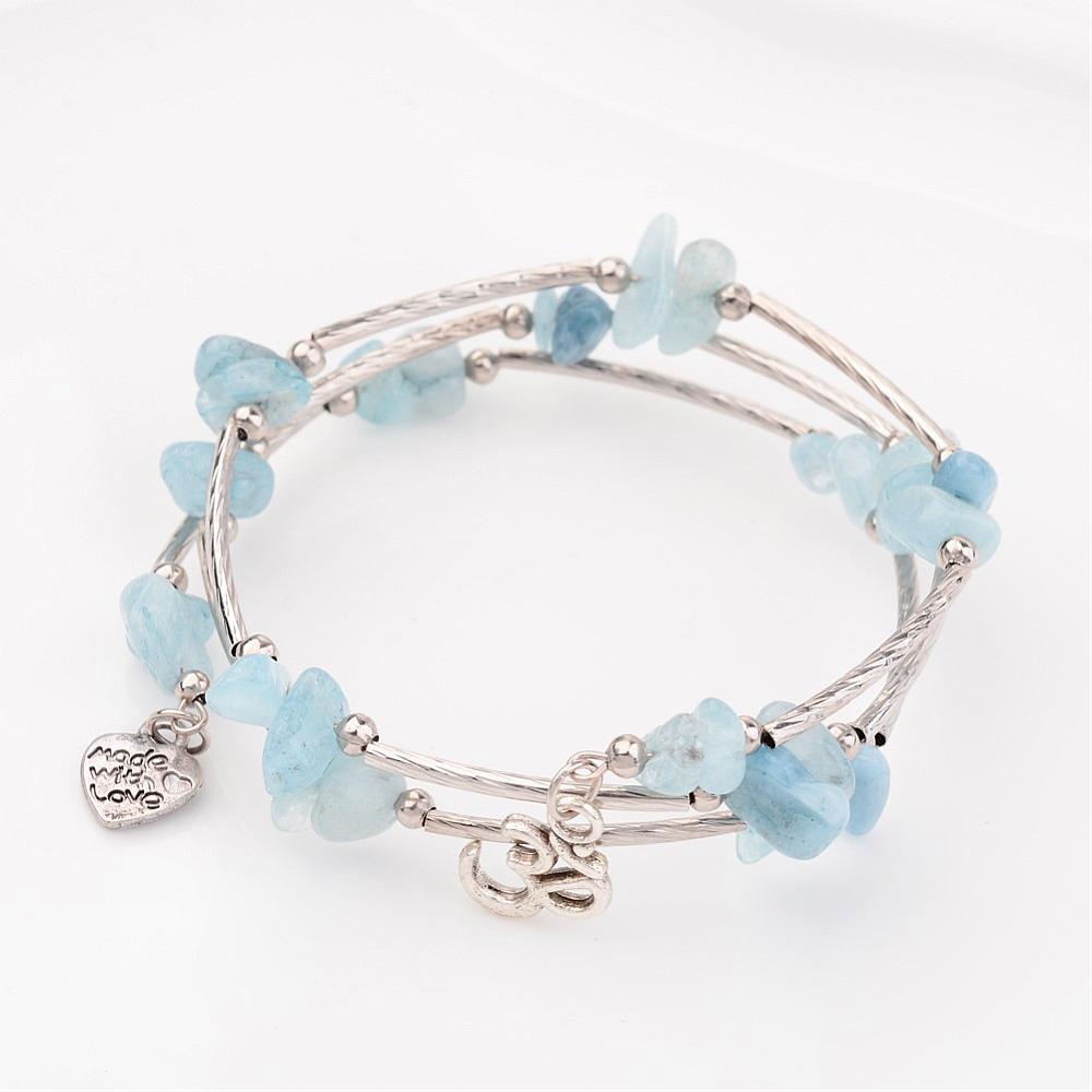 Aquamarine Wrap Bracelet