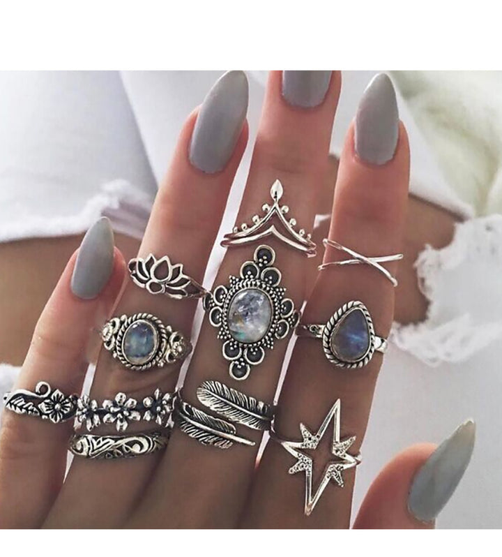 Labradorite Stackable Ring Set