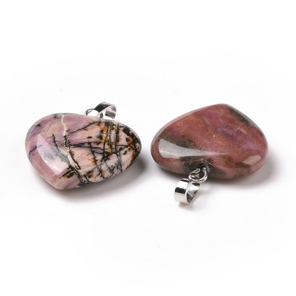 Rhodonite Tiny Heart Necklace