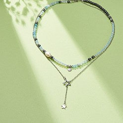 Aquamarine Lariat Necklace Set