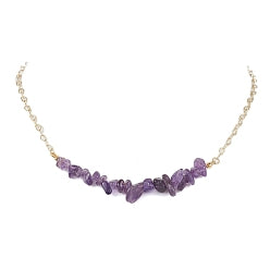 Amethyst Gemstone Chip Bib Necklace