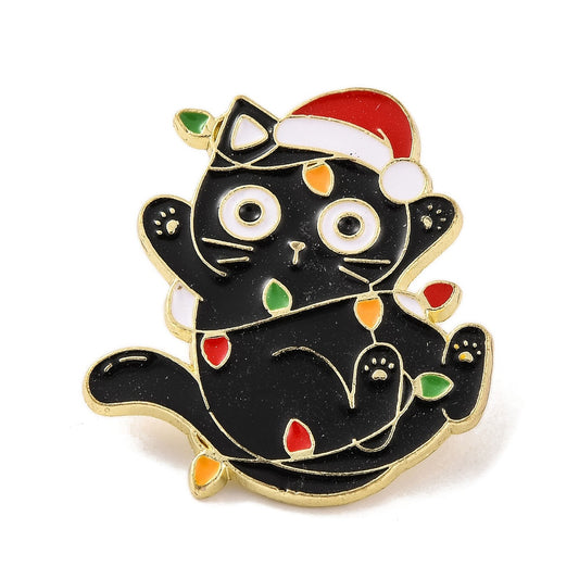 Christmas Cat  Enameled Pin