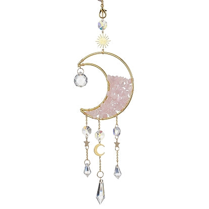 Sun & Moon Rose Quartz Prism Suncatcher
