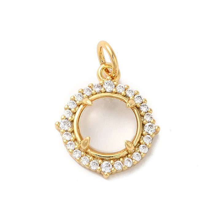 Clear Quartz Micro-Pavé Halo Pendant/Charm