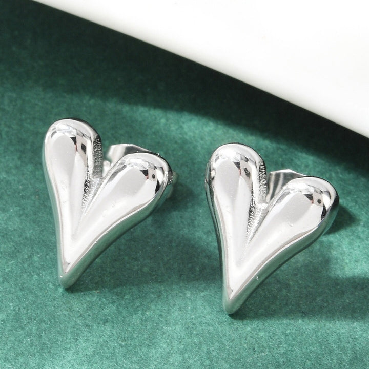 Silver Heart Stud Earrings