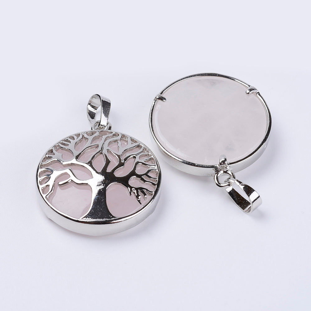 Rose Quartz Tree of Life Necklace