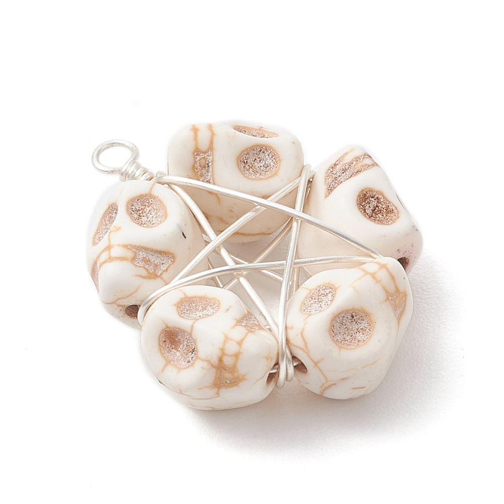 Halloween Skull & Pentagram Pendant Necklace