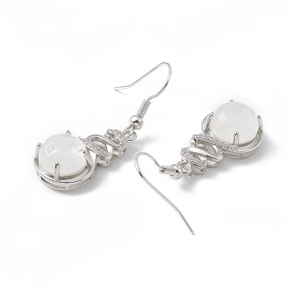 Clear Quartz Gourd Dangle Earrings