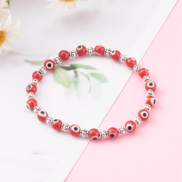 Dainty Evil Eye Bracelet (red)