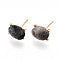 Natural Labradorite Oval Stud Earrings