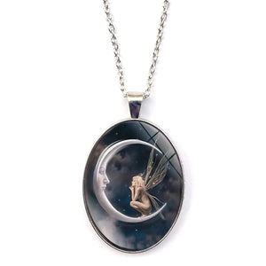 Moon Goddess Fairy Pendant Necklace