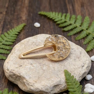 Smoky Quartz Moon Hair Clip