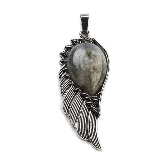 Labradorite Wing Necklace