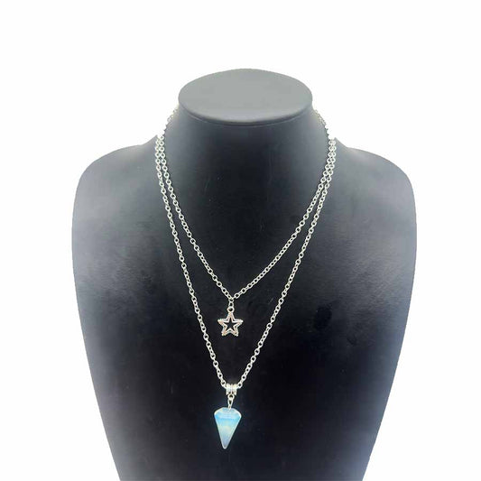 Opalite Hexagon & Star double necklace
