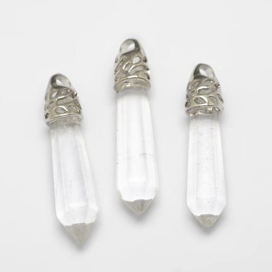 Clear Quartz Faceted Bullet Pointed Necklace
