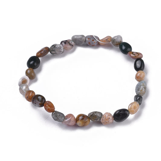 Ocean Jasper Tumbled Stone Nugget Bracelet