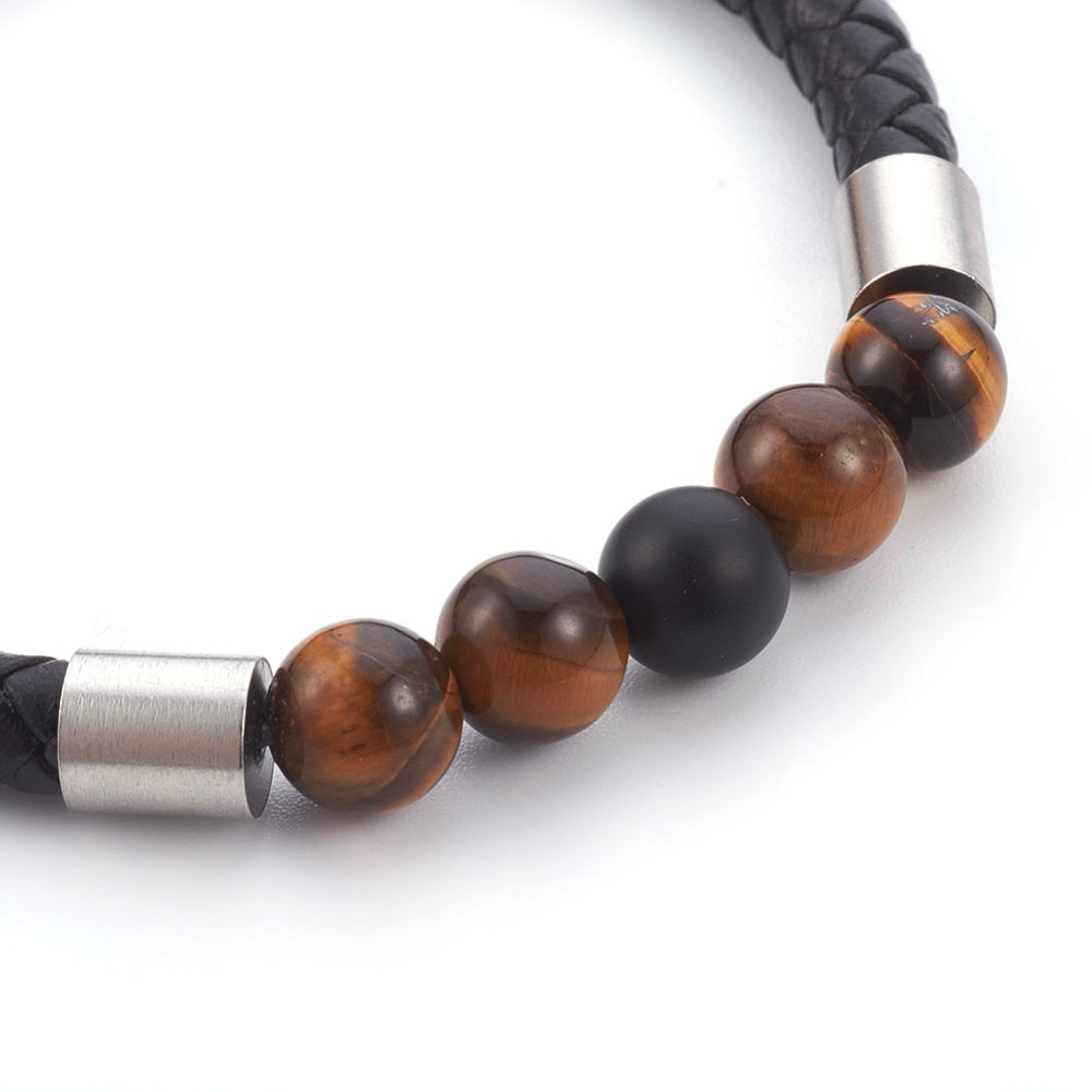 TIger's Eye & Leather Bracelet