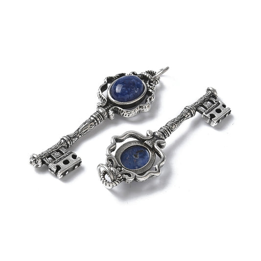 Sodalite Skeleton Key Necklace